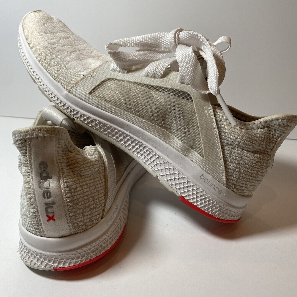 Adidas Women's Edge Lux Lace Up Running White Sneakers Shoes 7 Gym Comfort